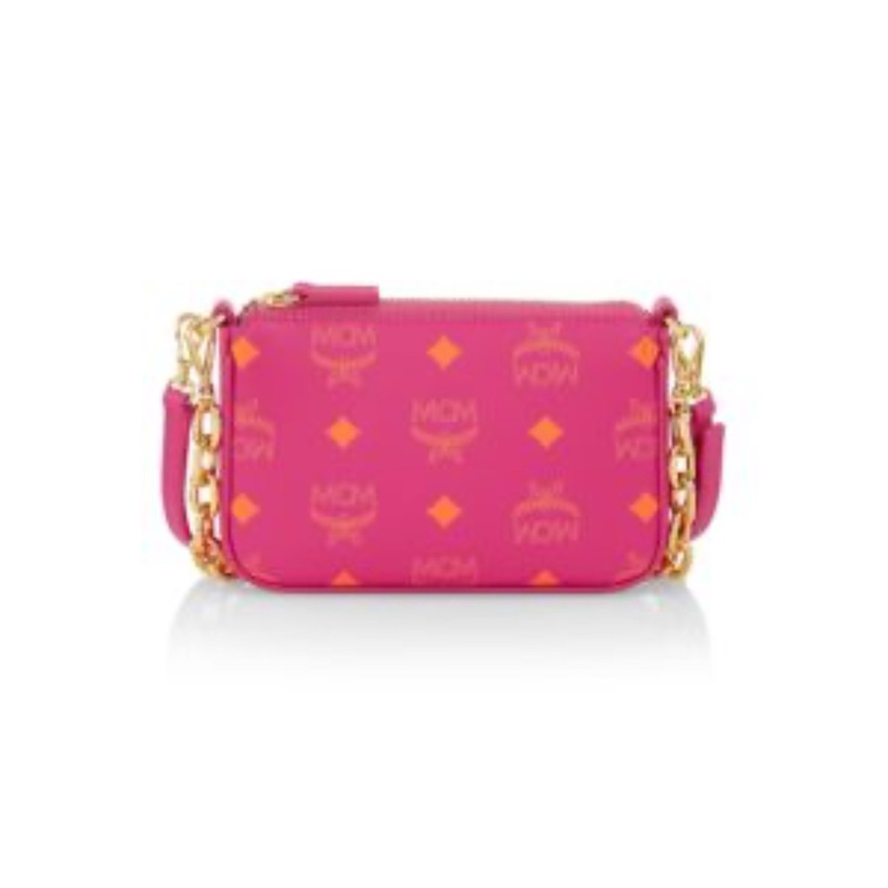 MCM Mini Color Splash Logo Pouch-On-Chain - Picture 7 of 11